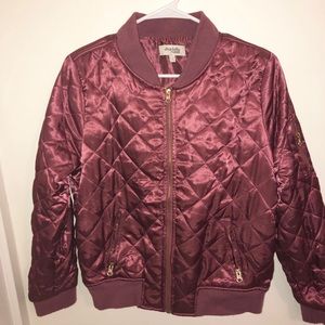 Charlotte Russe Pink quilted bomber jacket